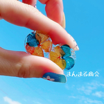  【紫陽花おはじき❁⃘*.ﾟ】金属アレルギー対応サージカルステンレスピアス、イヤリング可