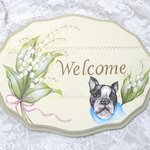 ご予約品❤すずらんとボストンテリアのウェルカムプレート