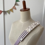 水筒ショルダー肩紐カバー ナチュラルリボンパープル＋ストライプパープル/生成り　再1