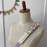 水筒ショルダー肩紐カバー ナチュラルリボングレージュ＋ストライプベージュ/生成り　再1