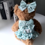 【完成品・翌日発送】犬服・ミントチェックハーネス