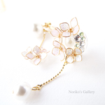 【’22】紫陽花のアシンメトリーイヤーアクセサリー