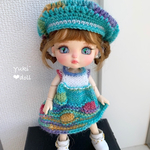 オビツ11 サイズ❤︎ワンピースとベレー帽のセット❤︎