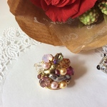 swarovski～仲良し鳩の桜色ブローチ