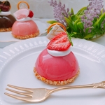 イチゴドームケーキメモスタンド　オブジェ　実物大☆フェイクスイーツ☆タルト☆誕生日☆フルーツタルト☆いちご