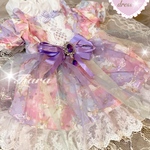 Princessdress　メルヘンドレス　犬服　猫服　キラキラチャーム付　ペットドレス　Cottonお姫様