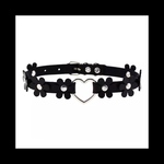 【Leather_flowers チョーカー ネックレス ブレスレット。】﻿レザー 花柄 フラワー モチーフ ネックレス ブラック 黒 病みかわいい パンク ロック ゴスロリ ダーク