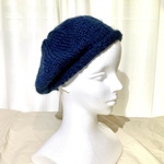 【ネイビー】春まで使える！落ち着いたニットベレー帽