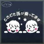 ときどき孫がのってます。仲良し兄弟がはい、ひょっこりさん!!かわいいお顔のステッカー。
