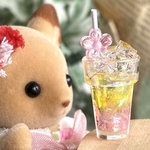 112 ＊フラワードリンク　ももいろ＆レモン＊　ミニチュア　ドリンク