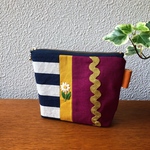  【一点物】Hanaパッチワーク 刺繍 ポーチ 