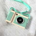 【レンズ＆押しボタン付】木のコンパクトカメラ ペールミント【レンズキャップなし訳あり品】