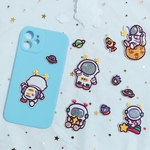 3枚入宇宙　シリーズ　宇宙船　宇宙士　刺繍アイロンワッペンシールタイプ