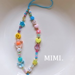 ビーズストラップ🌼スマホストラップ🌈SUMMER POP☺︎（オレンジフラワー）/MIMI.