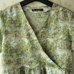 Lサイズ　リバティ　リネン生地　グレンコット・ハウスのカシュクールブラウス