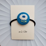 【再販】刺繍ヘアゴム🌷　no.550     くるみボタン　💛送料無料💛　