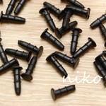 ハンドメイド資材♪イヤホンジャックパーツ50個/土台/貼付け用ブラック