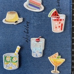6枚入　デザート　飲み物刺繍アイロンワッペン