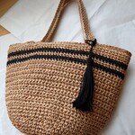 洗えるカゴバッグ。軽量。マニラヘンプヤーン。