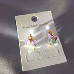 送料無料☆天然石レインボーフローライト ピアス