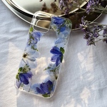 Delphinium Garden 押し花スマホケース　全機種対応　xperia aquos 12 12mini 13 8 7 SE2 11 青　ブルー