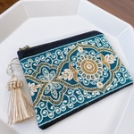 【再販】インド刺繍のファスナーポーチ
