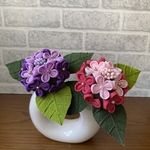 ちりめんつまみ細工ミニ紫陽花2本セット