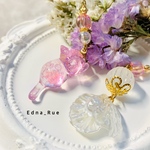 【再販♡】ニャン魚姫🧜‍♀️pink🐈アシンメトリーピアス(マスクチャーム・イヤリング・ノンホール樹脂への変更可) 送料無料 パーツ変更無料