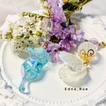 【再販♡】ニャン魚姫🧜‍♀️blue🐈アシンメトリーピアス(マスクチャーム・イヤリング・ノンホール樹脂への変更可) 送料無料 パーツ変更無料