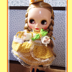 22㎝ドール服リカちゃんサイズ 黄色の小花