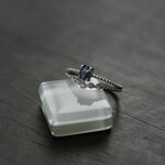  ブルーゾイサイト　ドットVラインCZリング　SILVER925