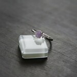 ラベンダー翡翠　サイドCZリング　SILVER925