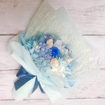 プリザーブドフラワー　ブーケ　花束　ライトブルー