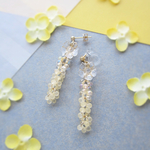 Clear flower×Drop earring／pierce*3936*