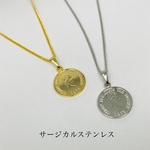 316L 安心の金属アレルギー対応　サージカルステンレス　コインネックレス　エリザベス