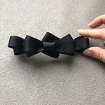 ブラックのミニリボンで作ったボリュームバレッタ