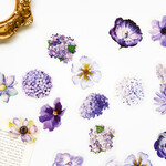 お花のフレークシール　30枚　purple garden　[AX443]