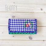 check & flower 12　Wファスナー長財布