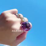 再販❣️【喜びの花💍】マトリカリアの1輪リング紫