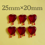 importアクリルハートチャーム　レッド　6個入り