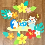 夏の壁面飾り★トロピカルジュースおいしい〜！