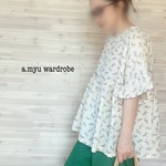 a.myu ふんわり♪動物ウマ柄涼しいティアードブラウス　