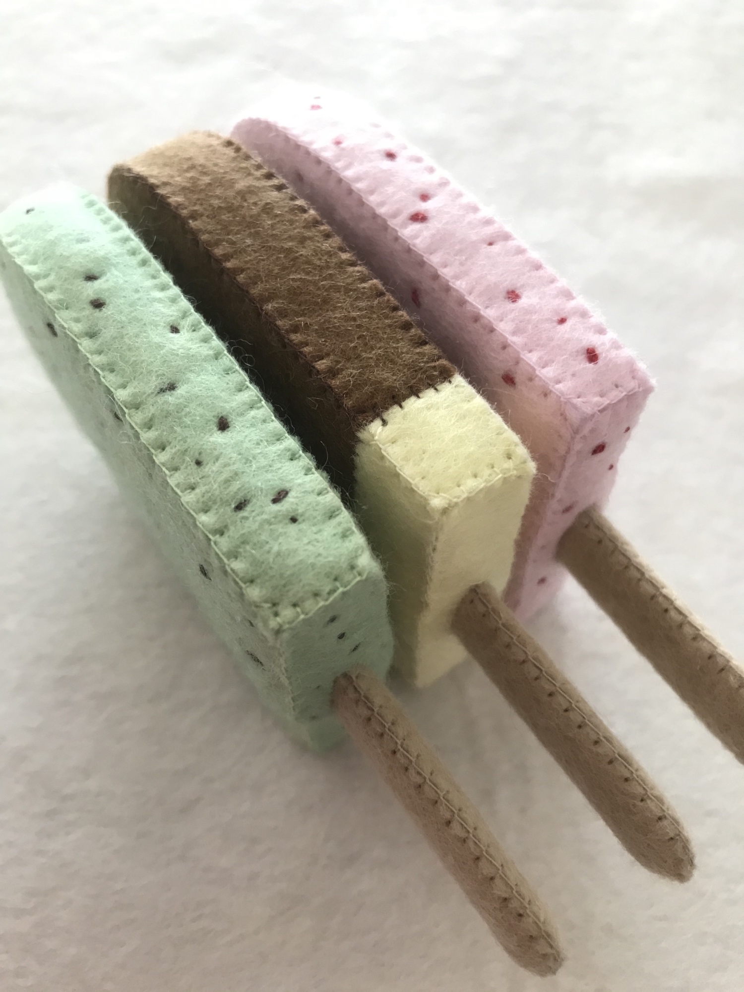 フェルトおままごと アイスバー（アイスキャンディー） 三本セット