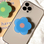 可愛い お花 スマホ グリップ  水色