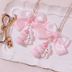 ピンクダブルマカロンネックレス♡