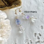 煌めく硝子の耳飾り 《fairy sweet》mellow ❇︎ 紫陽花  ◇チェコガラスビーズ◇ピアス【金具変更可能】