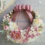  Jolie botanique＜hortensia rose＞＊受注制作＊紫陽花のハーフムーンリース＊＊スズラン＊初夏＊プリザーブドフラワー＊お花＊ギフト＊結婚祝い＊新築祝い＊両親贈呈品