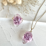 コロンと薔薇set(Necklace＆Ring):ラベンダー