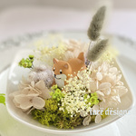 【癒しわんこ】プリザーブドフラワー　フラワーアレンジメント　犬アレンジ　犬フラワー　犬花　犬ギフト　犬プレゼント　柴犬 ドッグ　dog