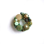 Antique Wreath 7 アンティーク風ビーズ刺繍ブローチ